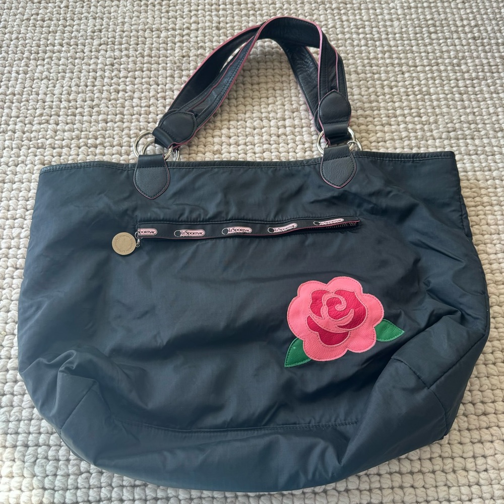Rare LeSportsac OC tv show Newport tote rose interior tote bag purse